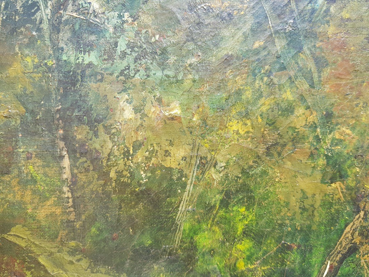 COURBET - Huile sur toile c.1870 - Cascade en forêt-photo-8