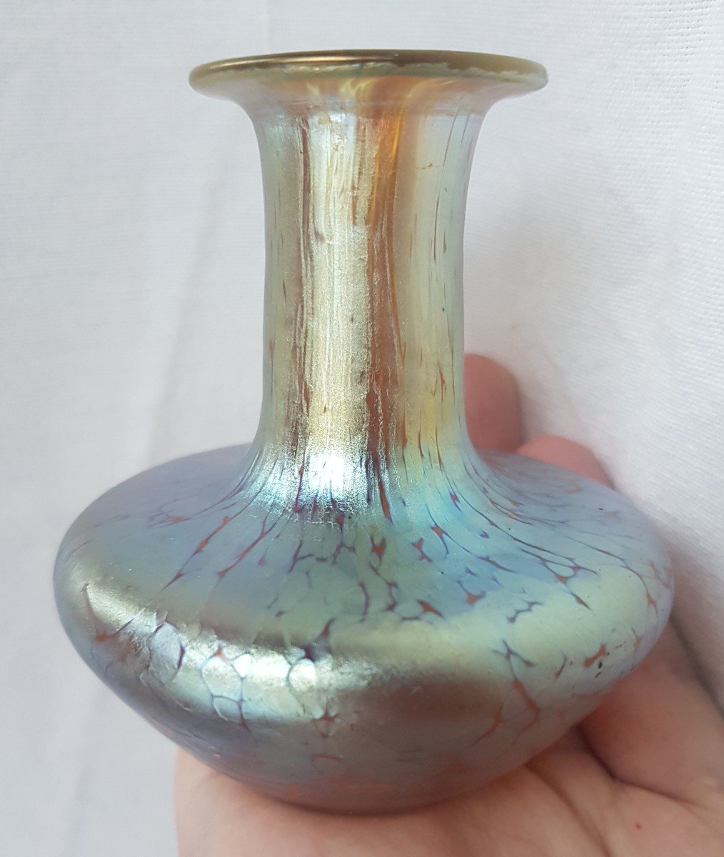 Loetz - Iridescent Vase - Candia Papillon Decor - 1900-photo-4