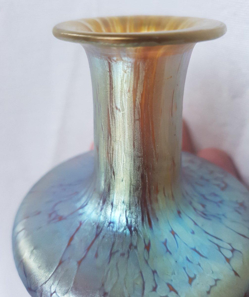 Loetz - Iridescent Vase - Candia Papillon Decor - 1900-photo-5