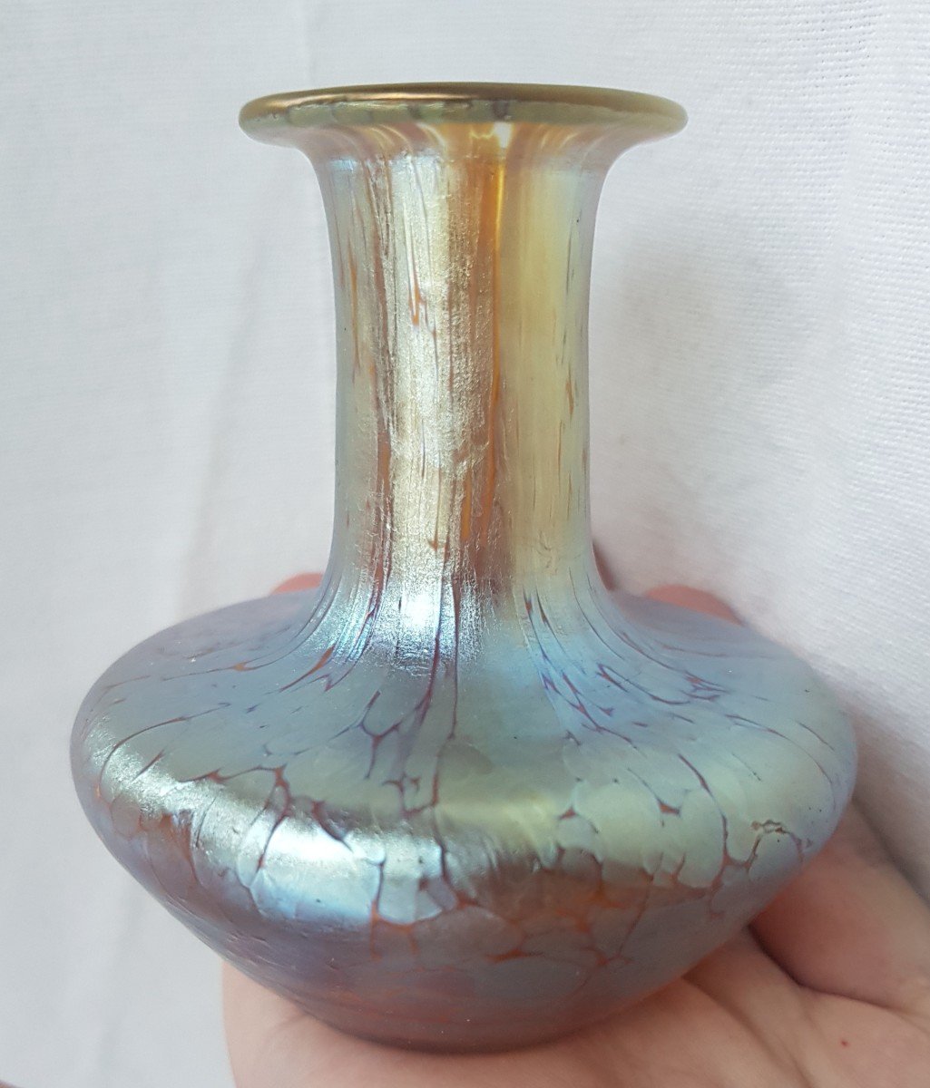 Loetz - Iridescent Vase - Candia Papillon Decor - 1900