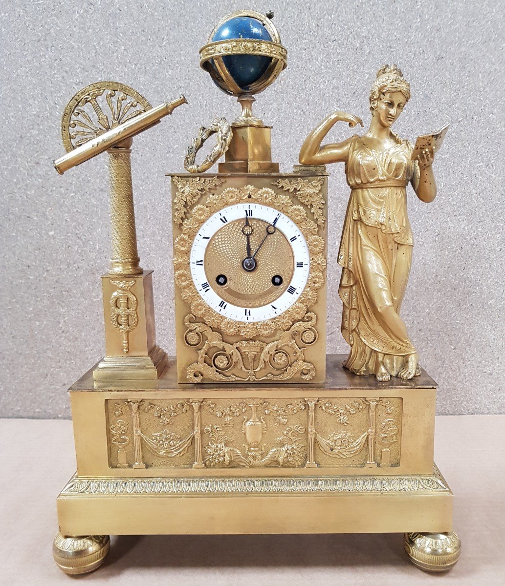 Pendule à l'astronomie - Uranie - Epoque Empire 