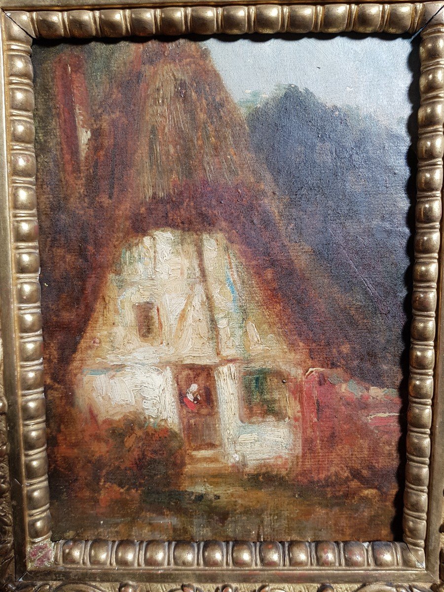 Ziem - Barbizon - Oil C.1850 - Cottage In The Forest-photo-2