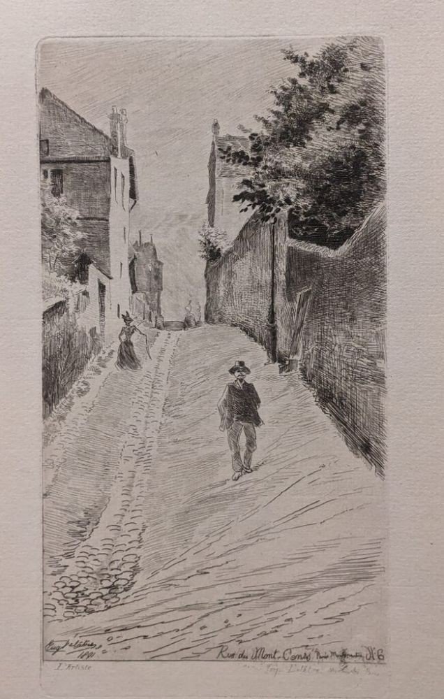 PÉCRUS - Huile sur panneau - Rue à MONTMARTRE - 1880-photo-7