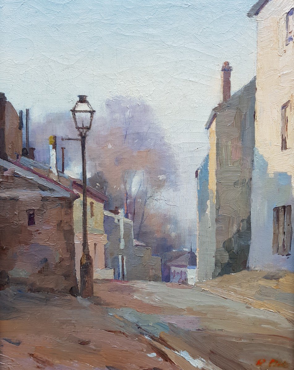 Stanislas Lepine - Oil On Canvas - Street In Montmartre-photo-2