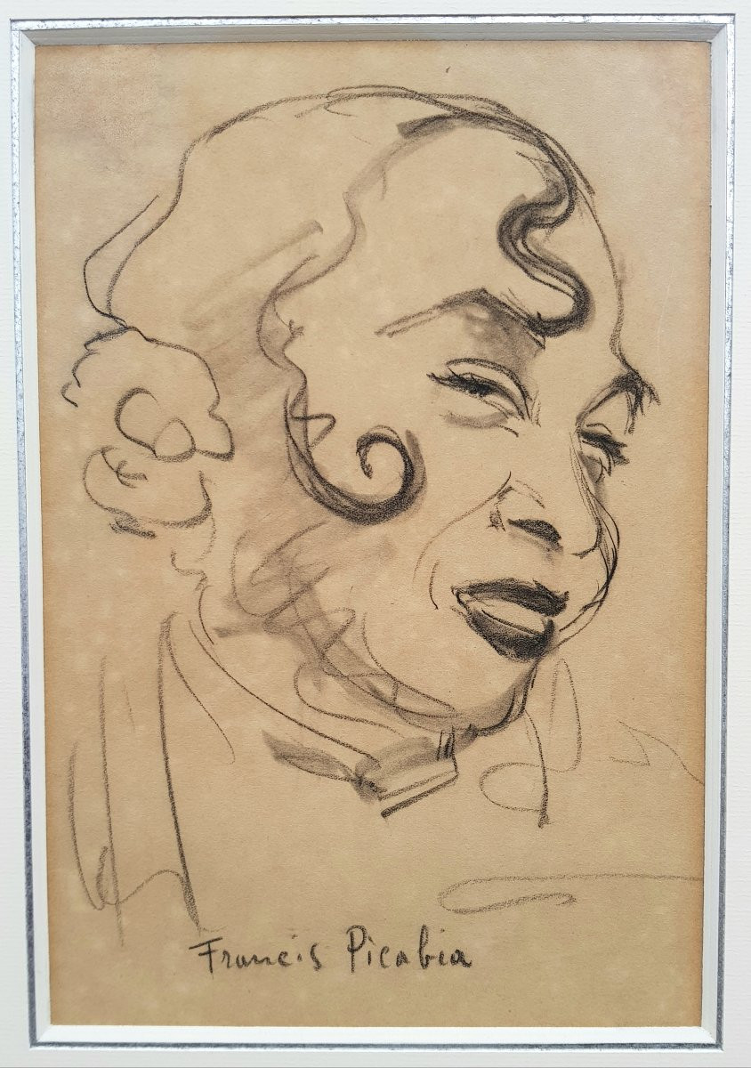 Francis Picabia - Drawing - Woman Portrait - C.o.a -photo-4