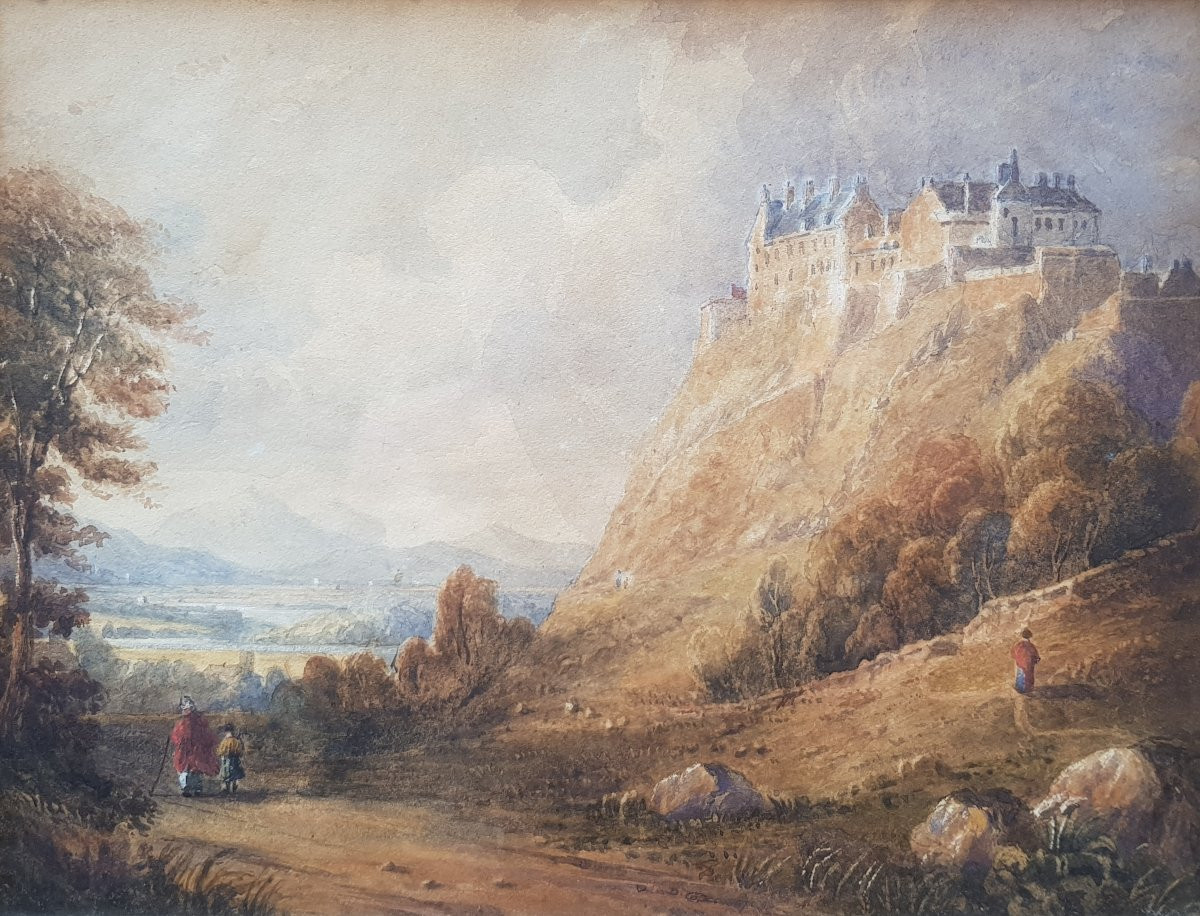 David COX - Aquarelle 1827 - Château de Stirling (Ecosse)-photo-3