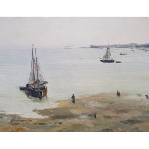 Delpy - Oil On Panel 19th Century - Sailboats At Sea 