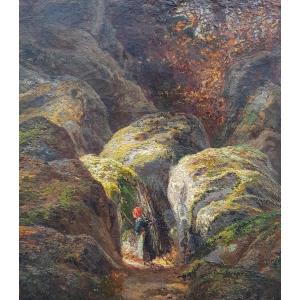 Courbet - Oil On Canvas - Woman In Fontainebleau Forest