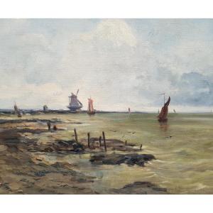 DELPY - Huile sur toile 60 x 73 cms - Voiliers en mer