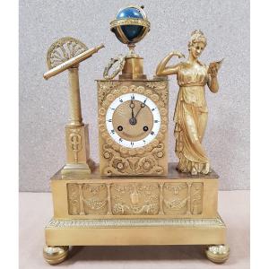 Pendule à l'astronomie - Uranie - Epoque Empire 