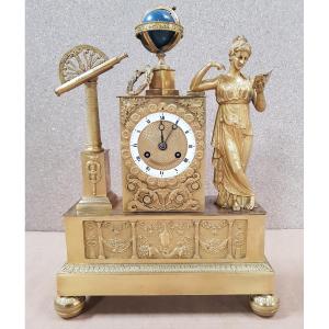 Pendule à l'astronomie - Uranie - Epoque Empire 