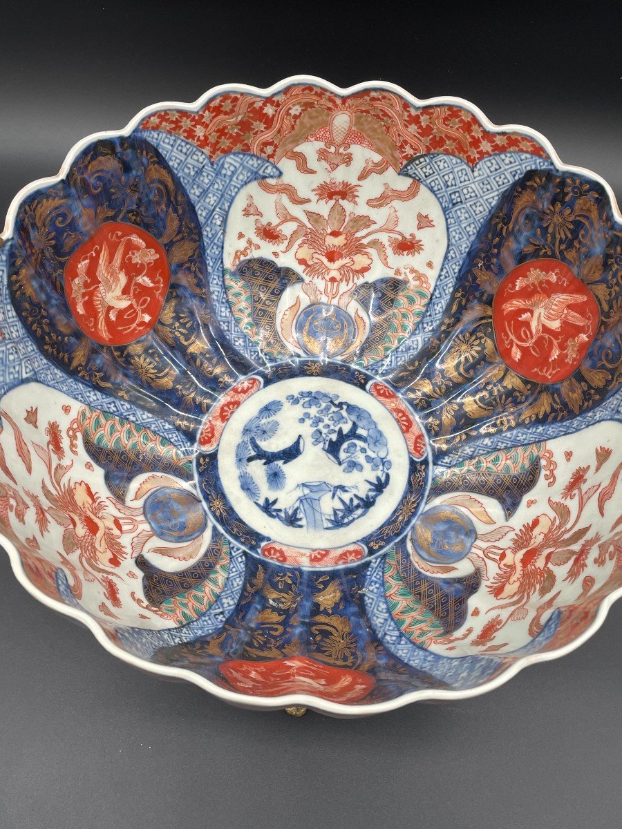 Coupe En Porcelaine Imari Et Bronze Doré Du XIXème Siècle-photo-4