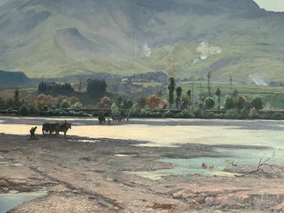 Grand Tableau d'André Albertin ( 1867-1933) Vue Du Vercors Du Rondeau à Grenoble-photo-3