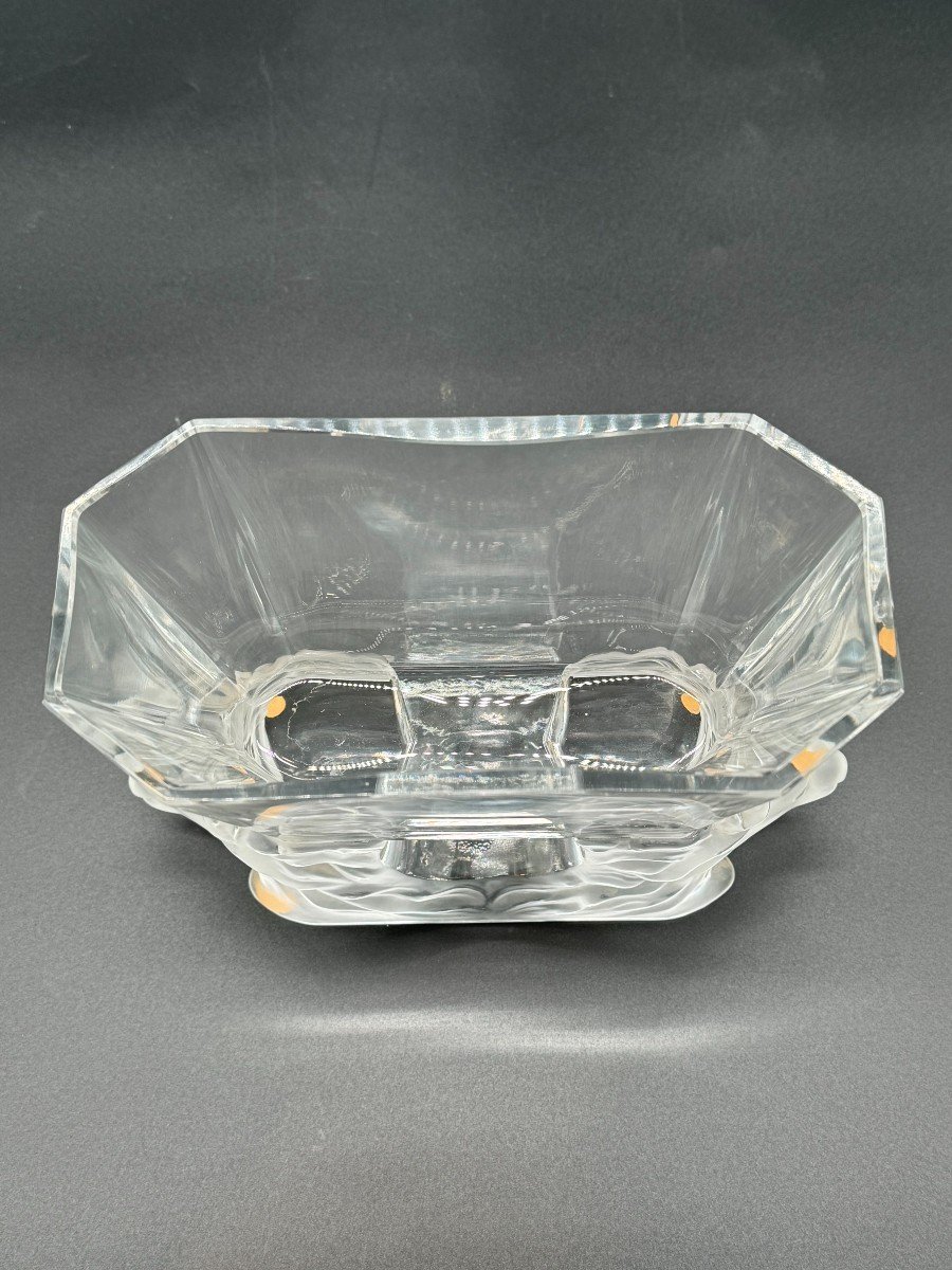 Lalique France. Vase Ou Coupe Rectangulaire, Modèle “venise” -photo-3