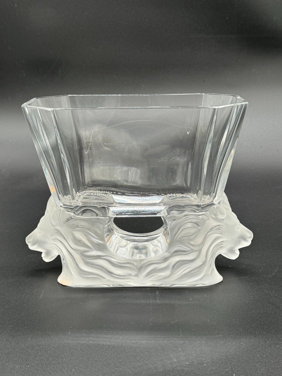 Lalique France. Vase Ou Coupe Rectangulaire, Modèle “venise” -photo-2