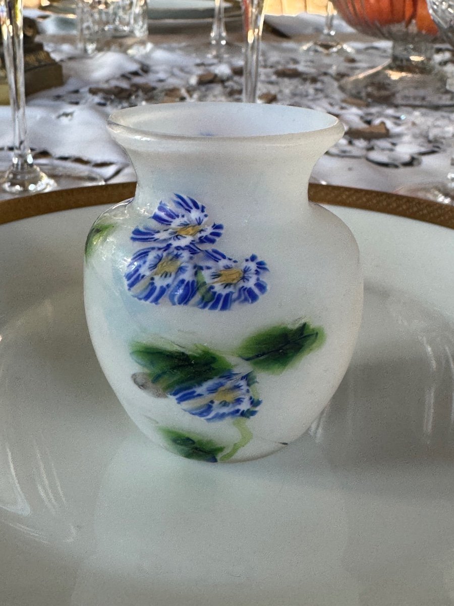 Fratelli Toso, Murano  Petit Vase En Verre Incrusté -photo-3