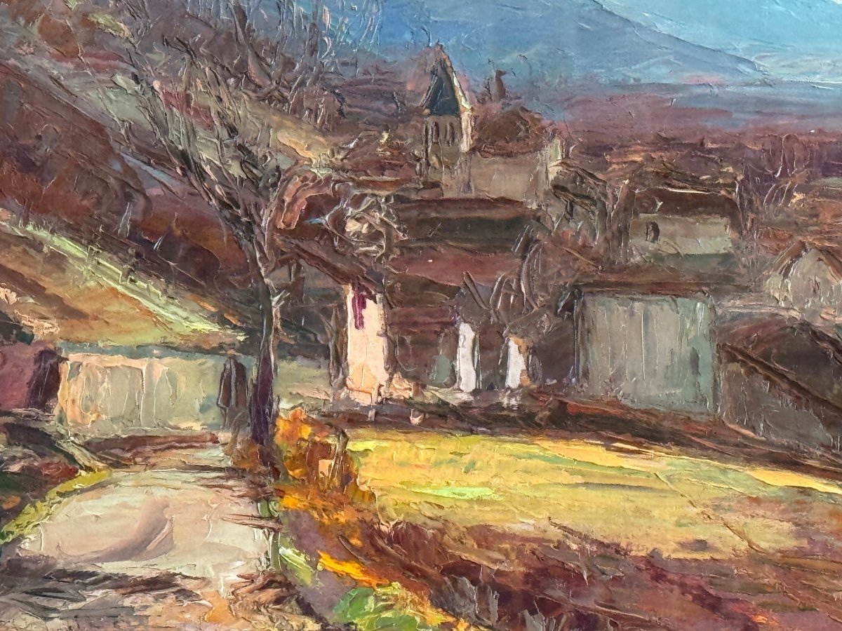 Pierre Cales (1870-1961) Village In The Grésivaudan Valley 1912-photo-4