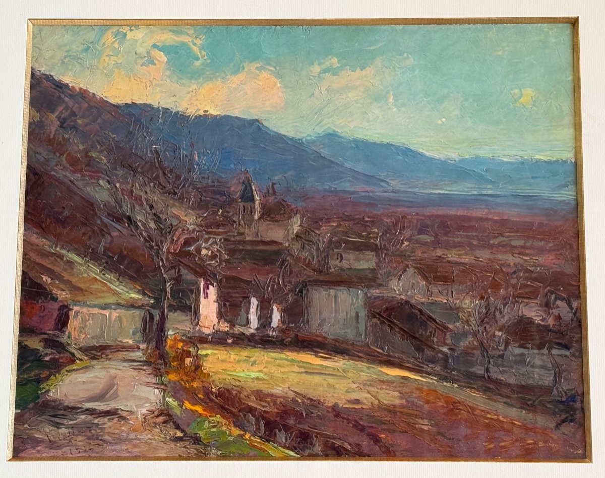 Pierre Cales (1870-1961) Village In The Grésivaudan Valley 1912-photo-1