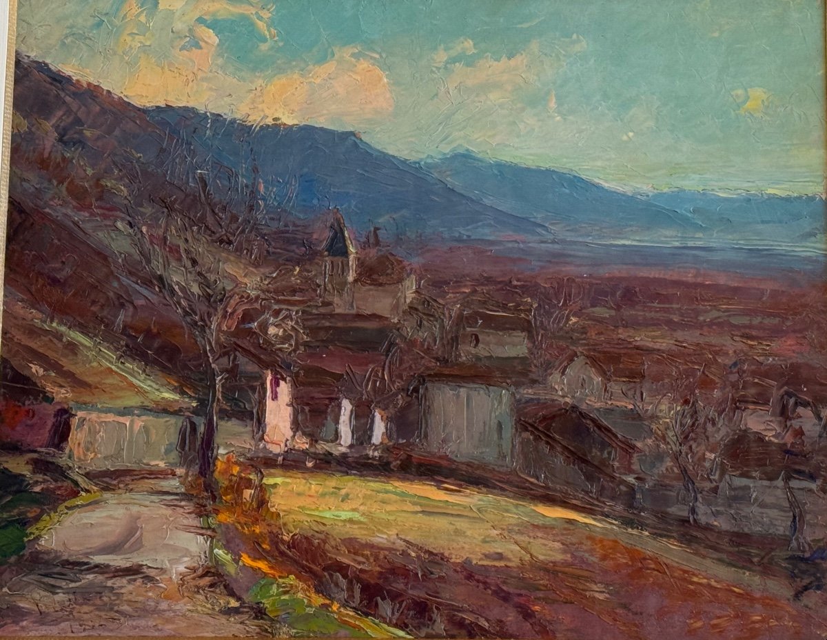 Pierre Cales (1870-1961) Village In The Grésivaudan Valley 1912-photo-2