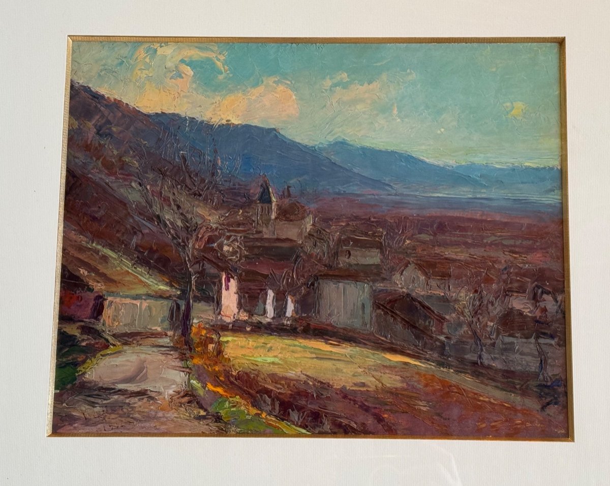 Pierre Cales (1870-1961) Village In The Grésivaudan Valley 1912