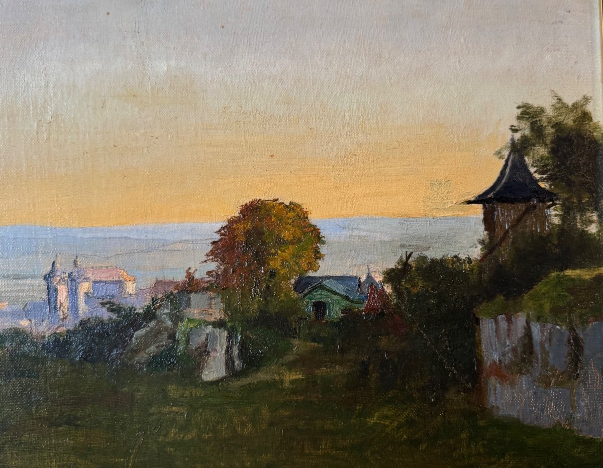 Tableau école Anglaise Du XIXeme Siècle * Vue D’une Vallée Au Château *-photo-3