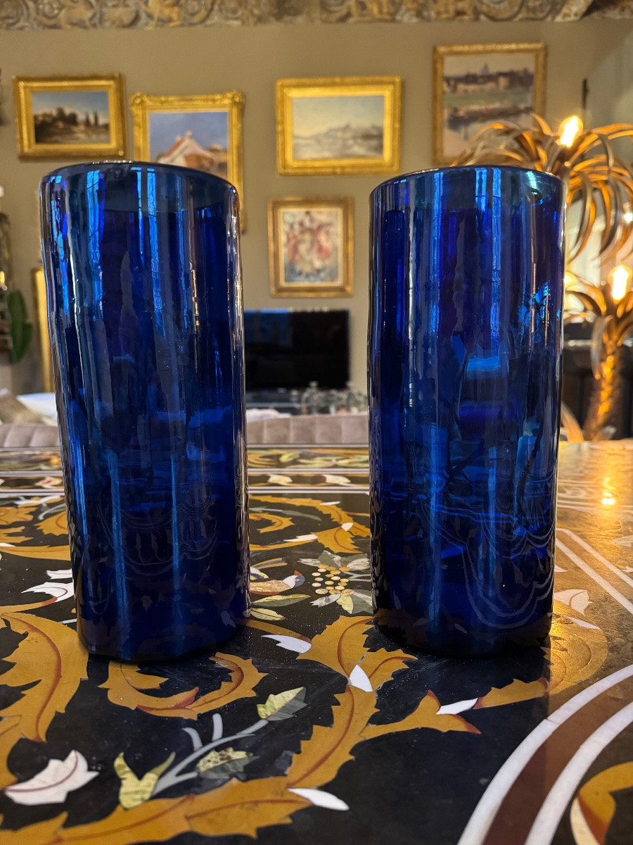 Pair Of Enamelled Vases By François Théodore Legrand Circa 1900-photo-2