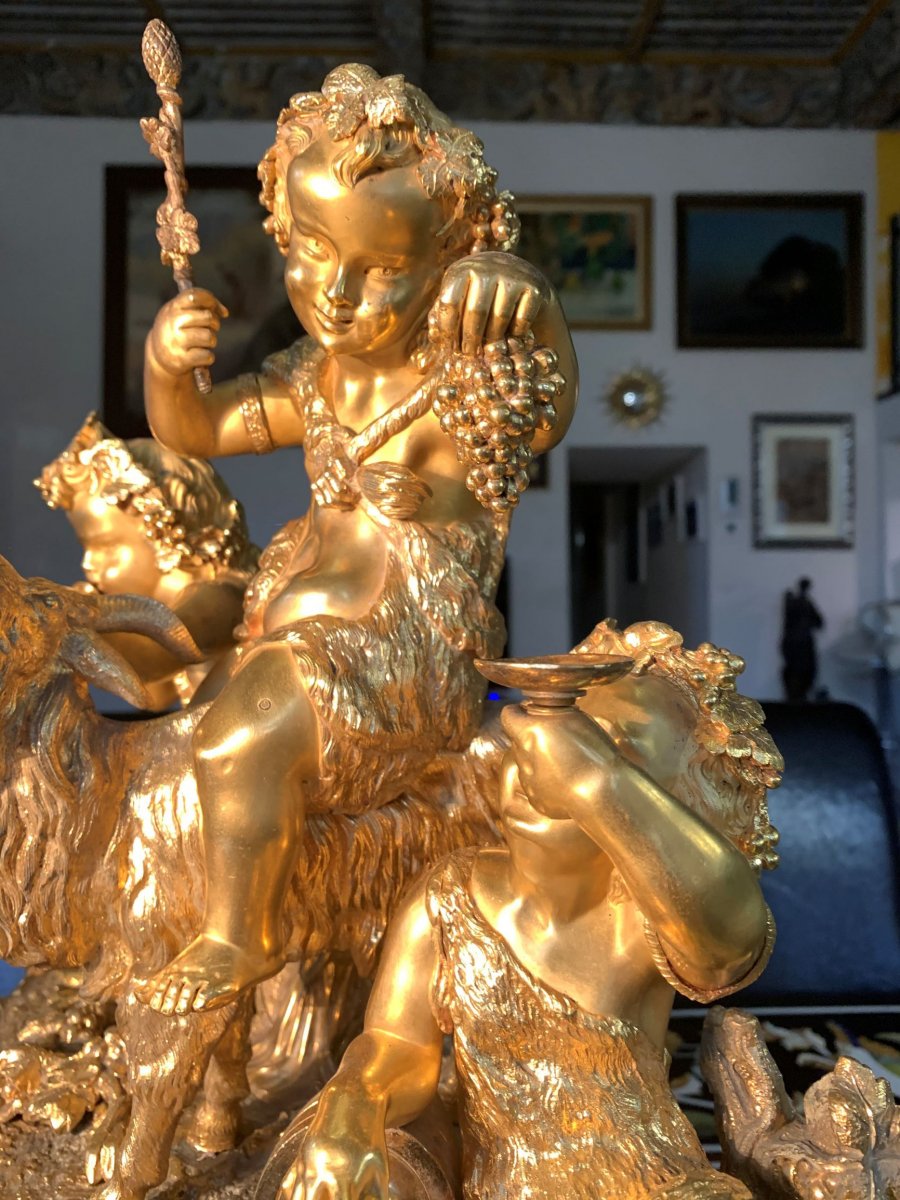 "Importante Garniture De Cheminée En Bronze Doré d'époque Napoléon III" -photo-4
