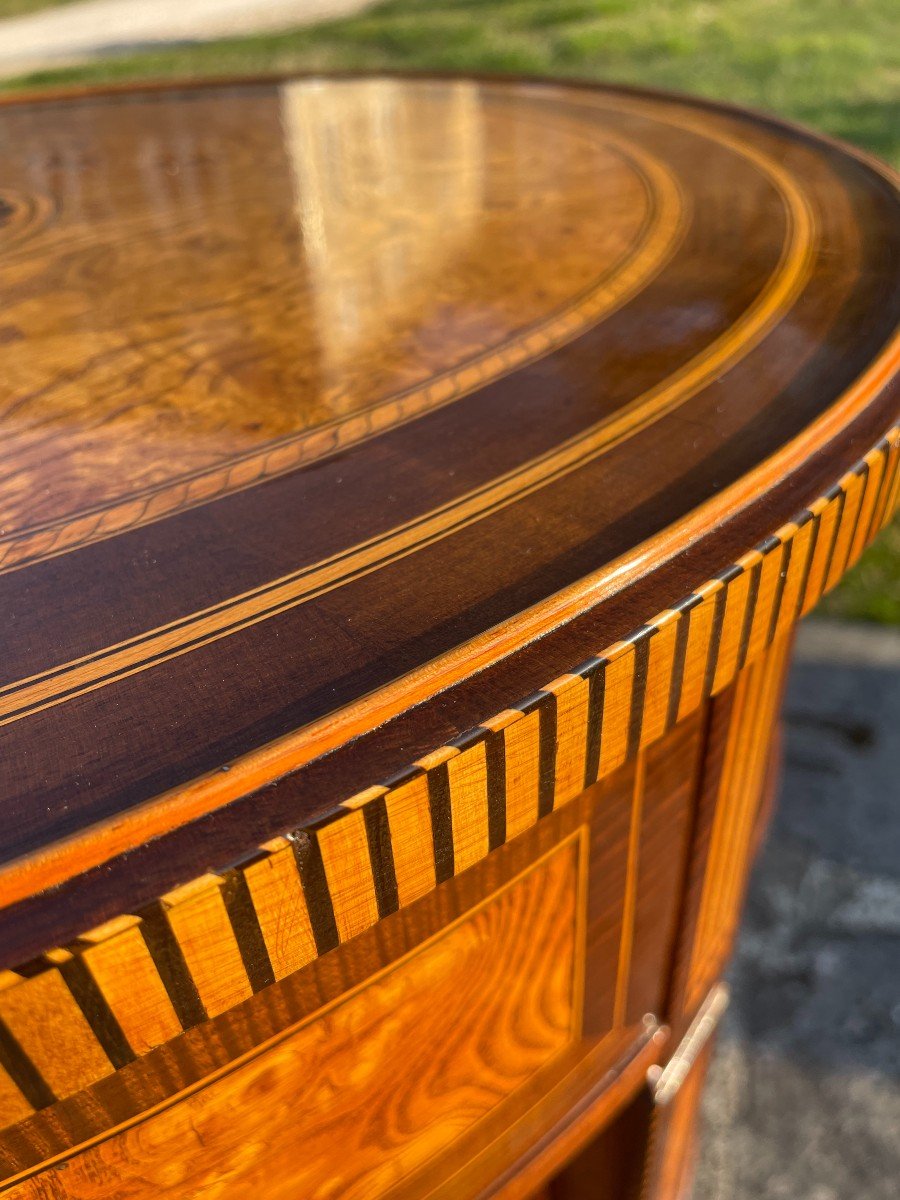 Salon Table Or Pedestal Table With Biedermeier Work From The Mid-nineteenth Century-photo-4