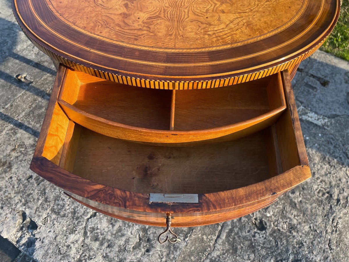 Salon Table Or Pedestal Table With Biedermeier Work From The Mid-nineteenth Century-photo-7