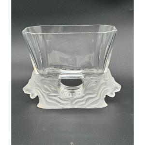 Lalique France. Rectangular Vase Or Bowl, “venice” Model 