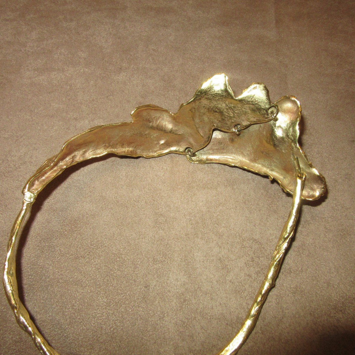 Collier En Bronze Doré Signé I.Mitoraj-photo-3