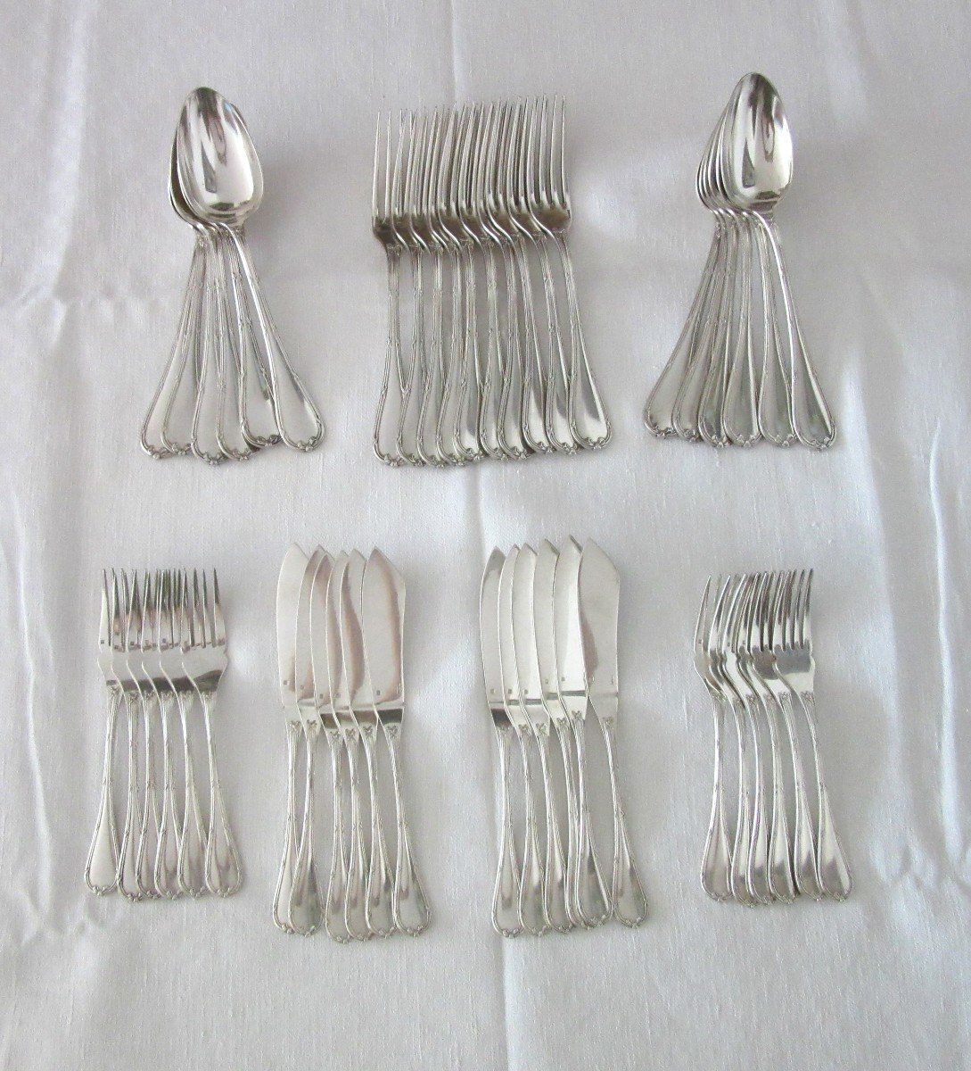 Christofle Cutlery Set Crossed Ribbon Model-photo-2