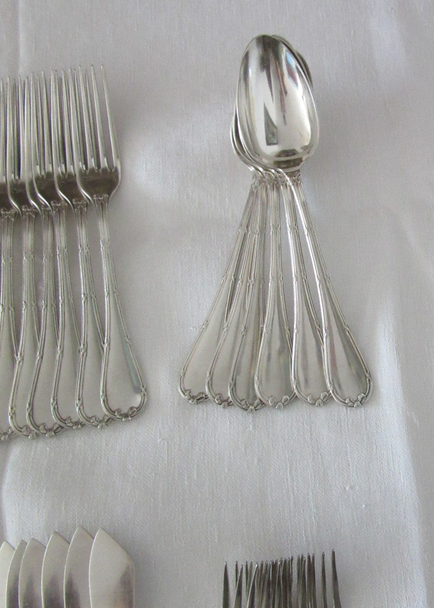 Christofle Cutlery Set Crossed Ribbon Model-photo-1