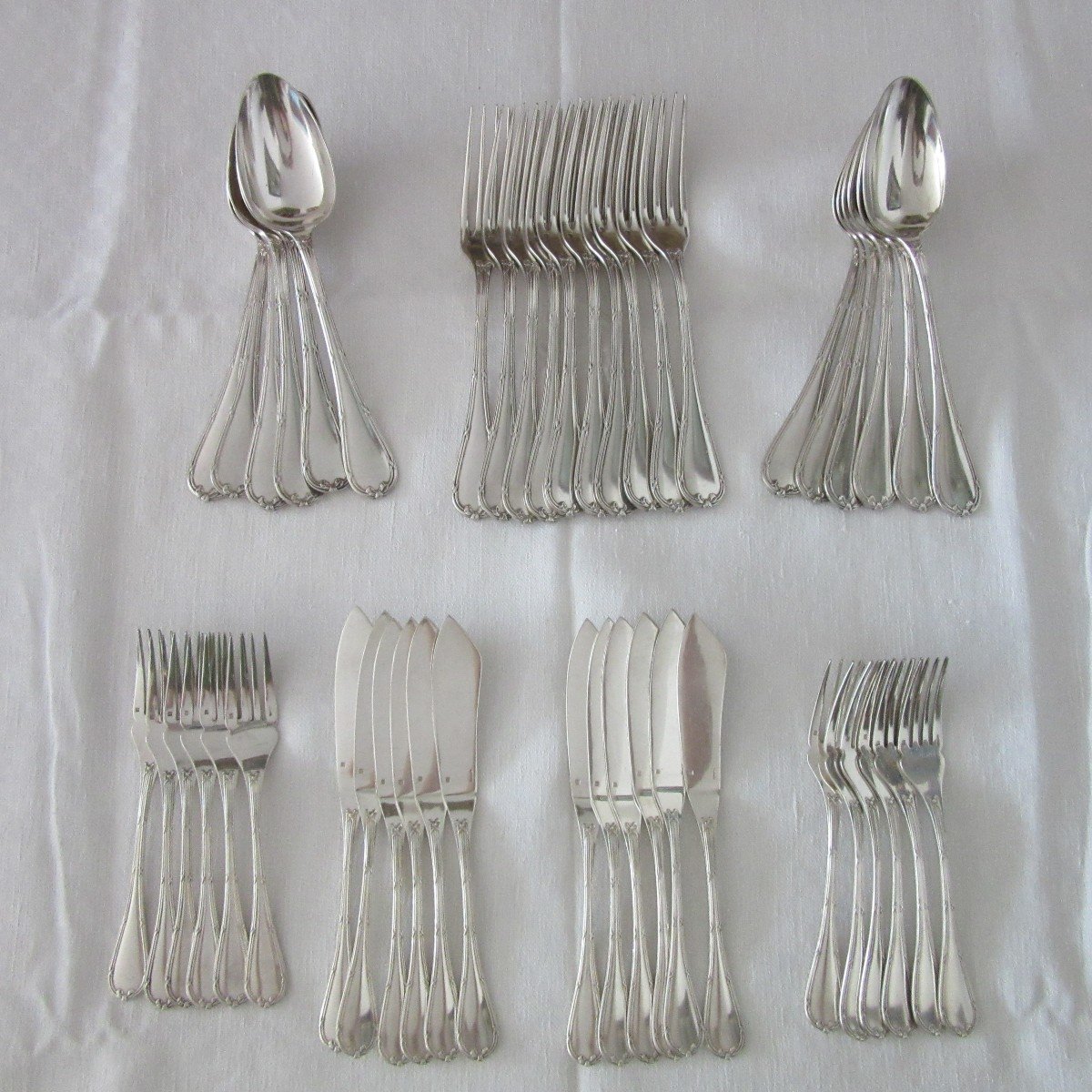 Christofle Cutlery Set Crossed Ribbon Model-photo-2