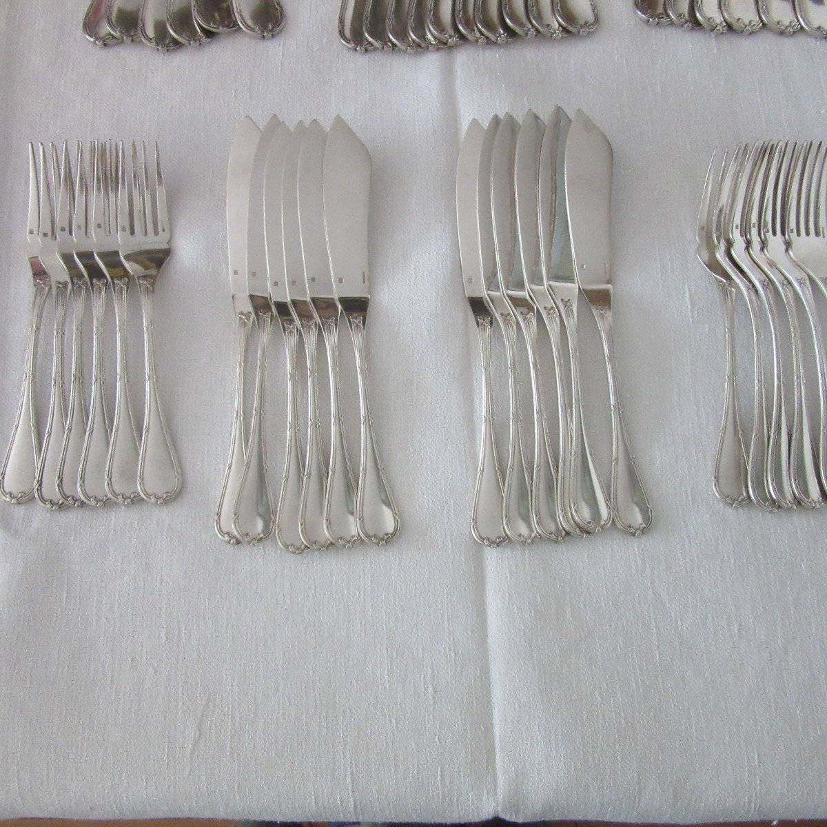 Christofle Cutlery Set Crossed Ribbon Model-photo-3