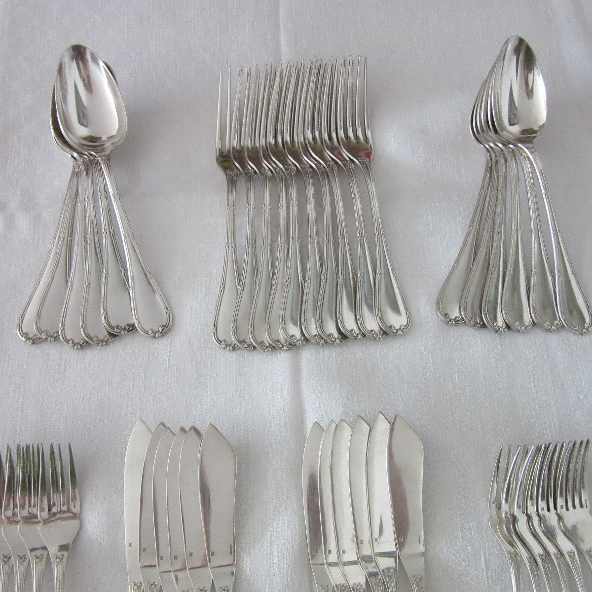 Christofle Cutlery Set Crossed Ribbon Model-photo-4