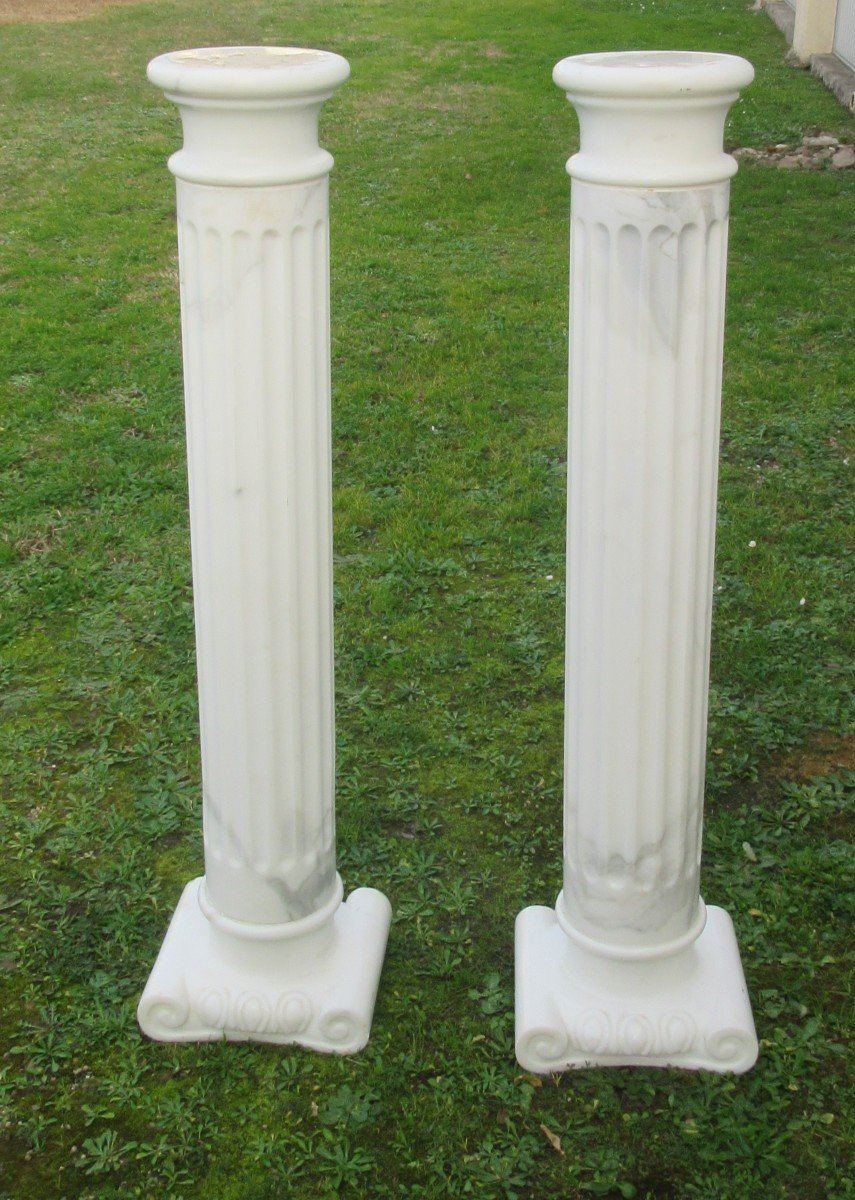 Paire De Colonnes En Marbre-photo-3