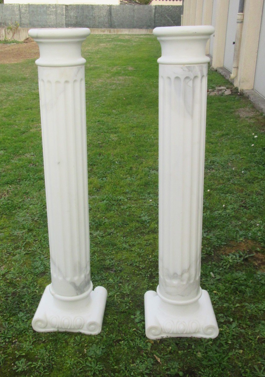 Paire De Colonnes En Marbre-photo-4