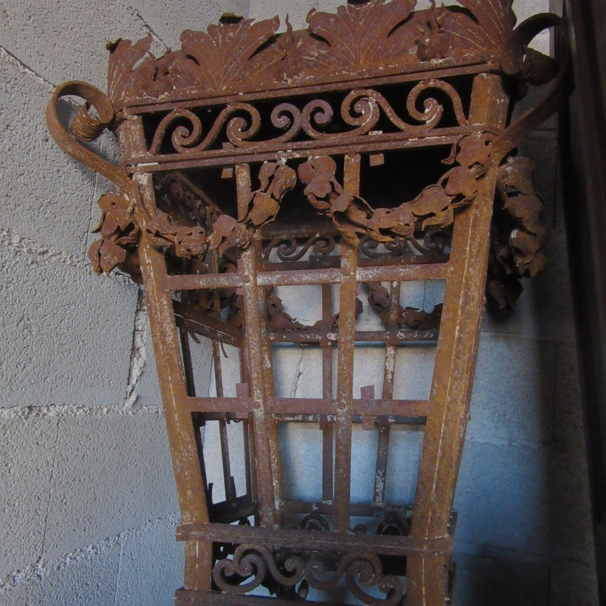 Series Of Four Large Wrought Iron Lanterns With Their Arms, 19th Century-photo-6