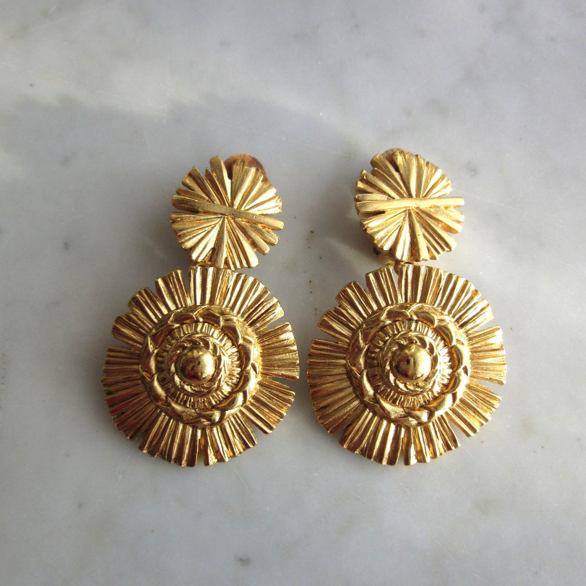 Paire De Boucles d'Oreilles Yves Saint Laurent-photo-2