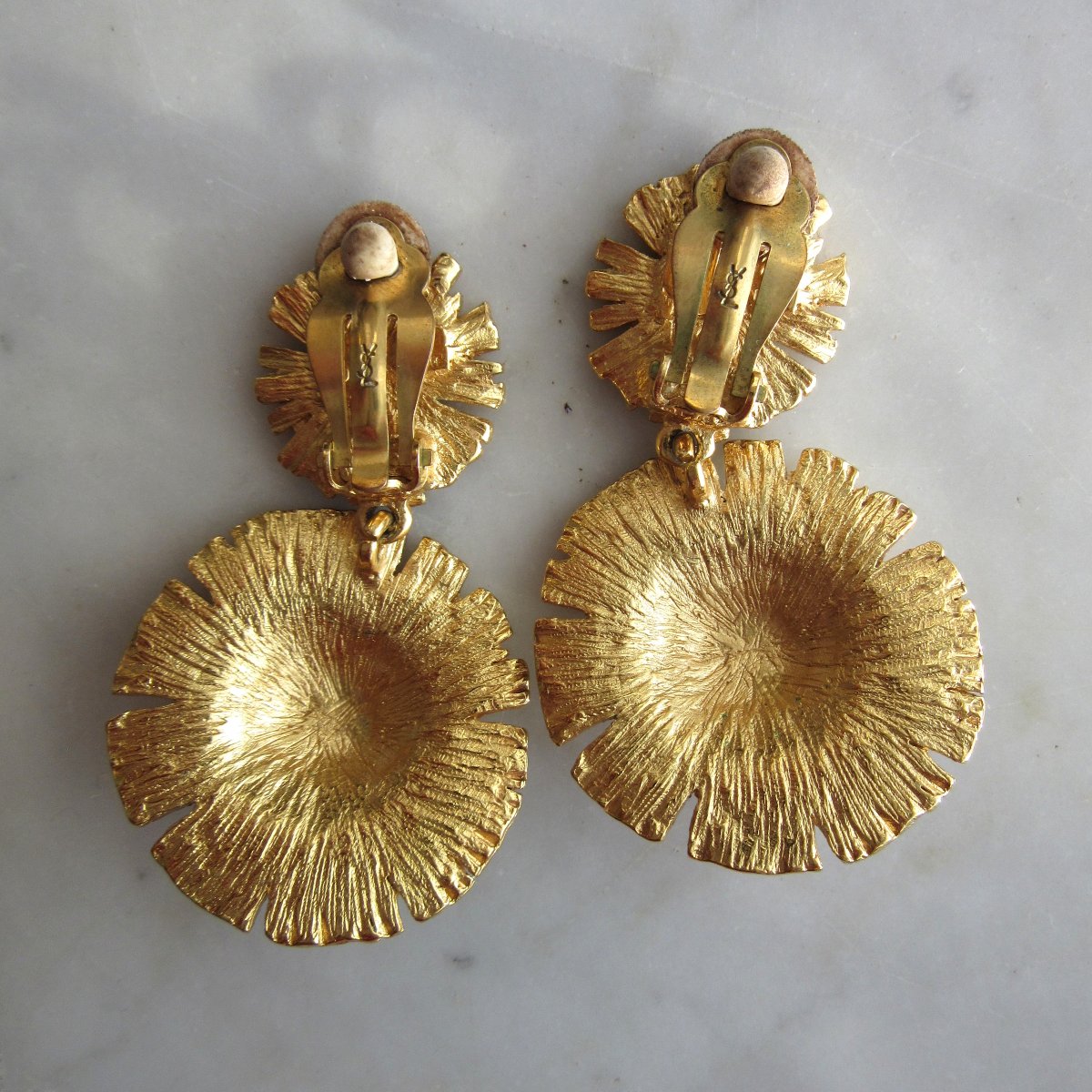 Paire De Boucles d'Oreilles Yves Saint Laurent-photo-4