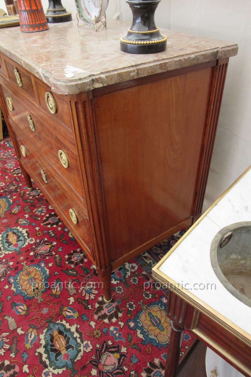 Commode d'époque Louis XVI En Acajou-photo-3