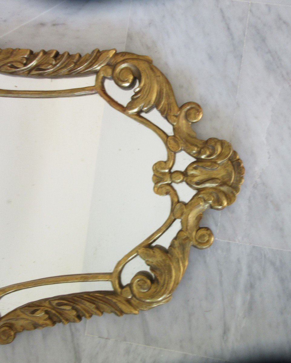 Louis XV Style Golden Wood Mirror-photo-3