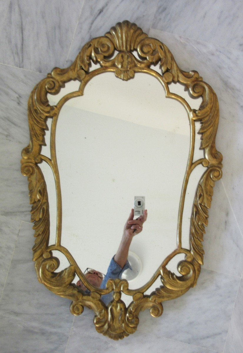 Miroir En Bois Doré De Style Louis XV