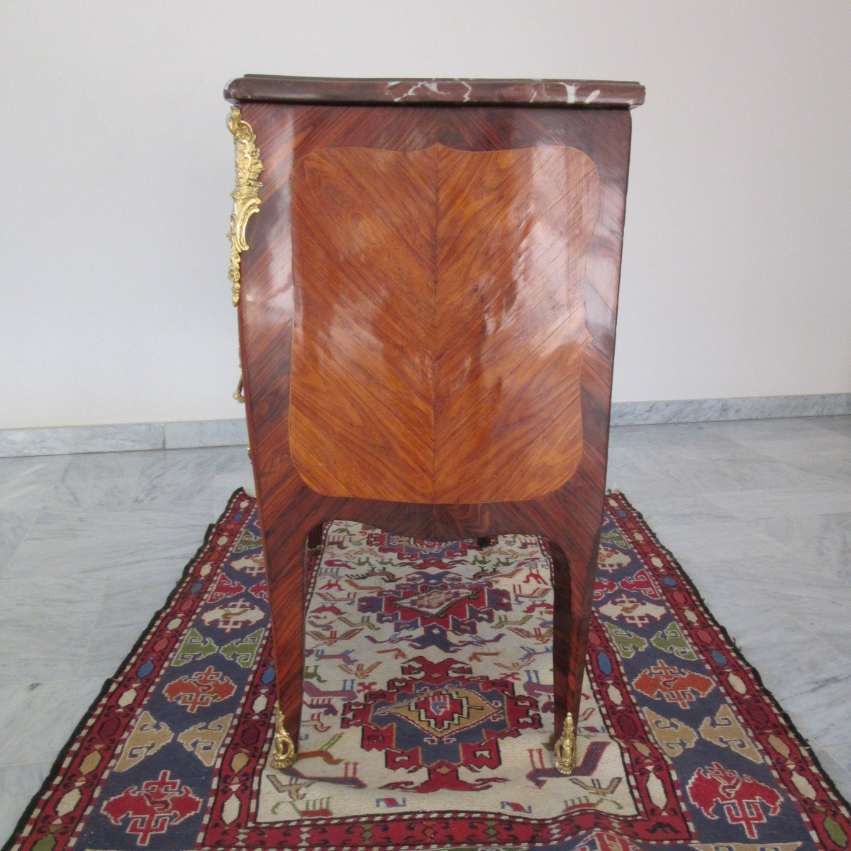 Commode En Marqueterie  De Bois De Rose Ep. Louis XV Estampillée M.Criaerd-photo-3