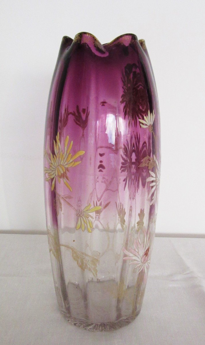 Legras Enamelled Glass Vase-photo-3