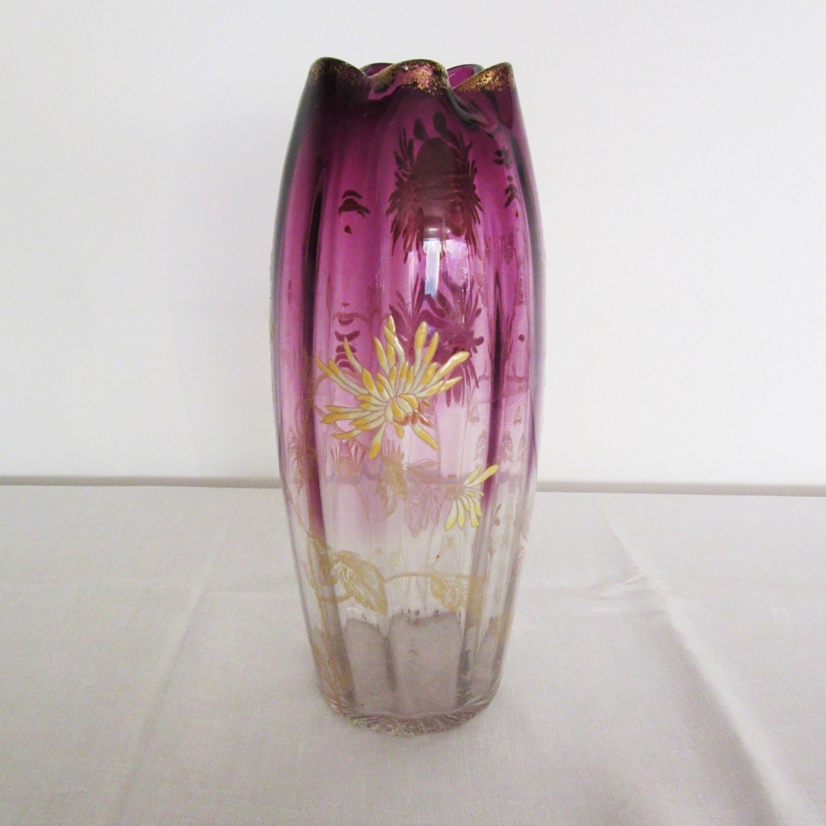 Legras Enamelled Glass Vase-photo-3