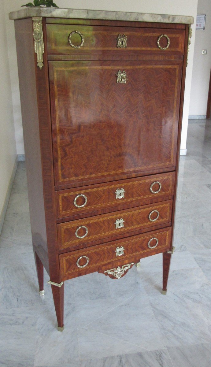 Louis XVI Style Marquetry Secretary-photo-4