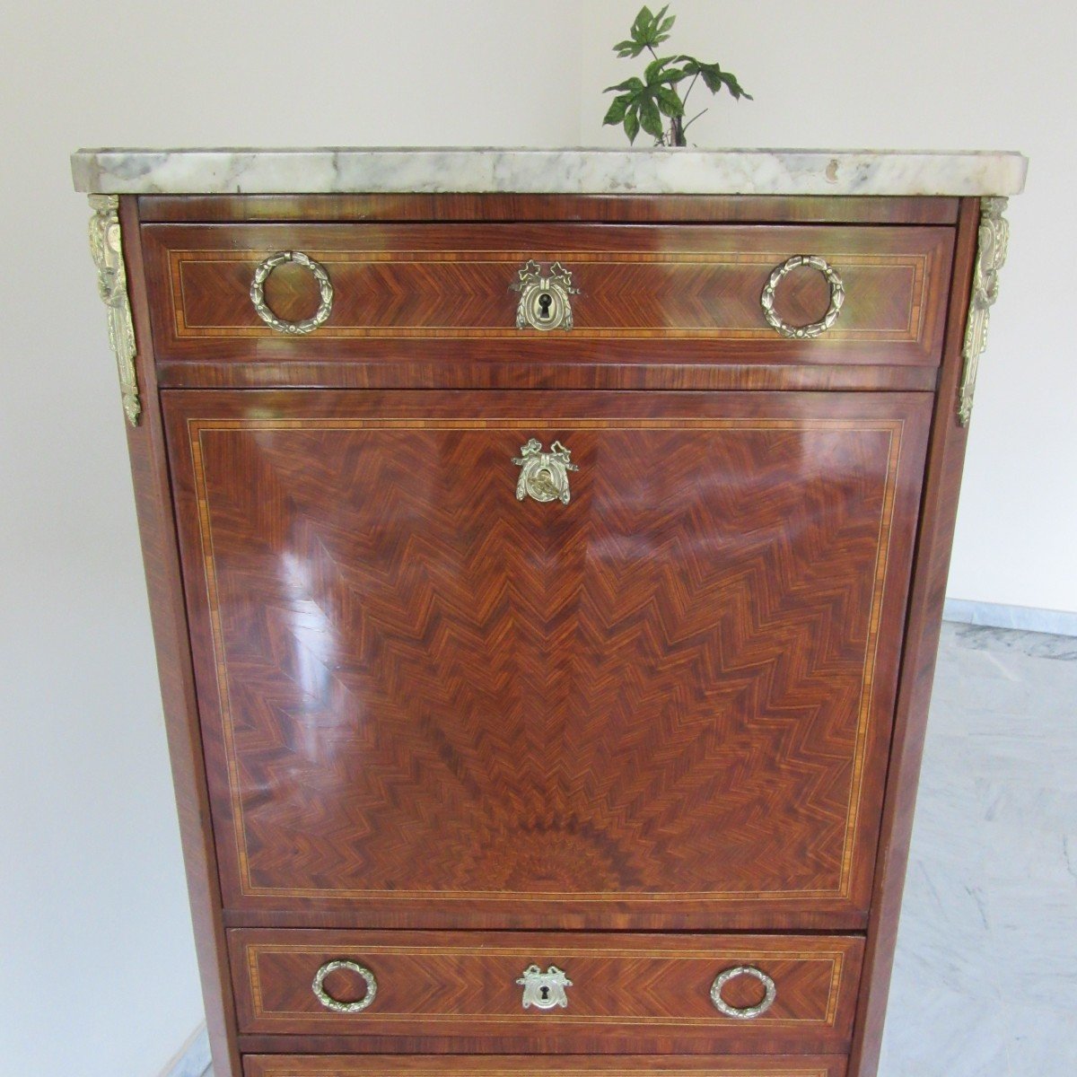 Louis XVI Style Marquetry Secretary-photo-1