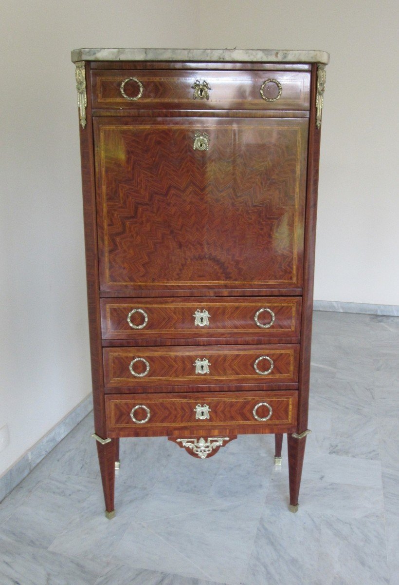 Louis XVI Style Marquetry Secretary